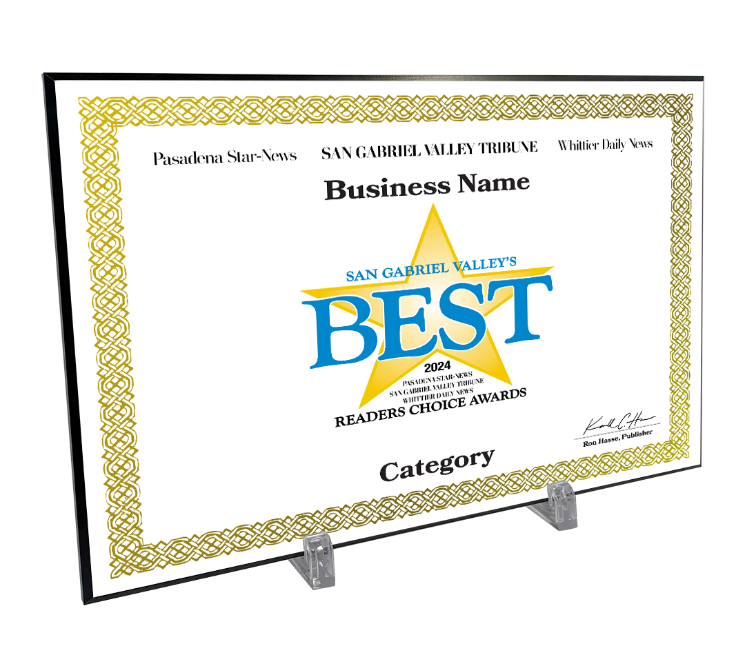 SGVN Best Of and Readers Choice Certificate - Modern Hardi-plaque