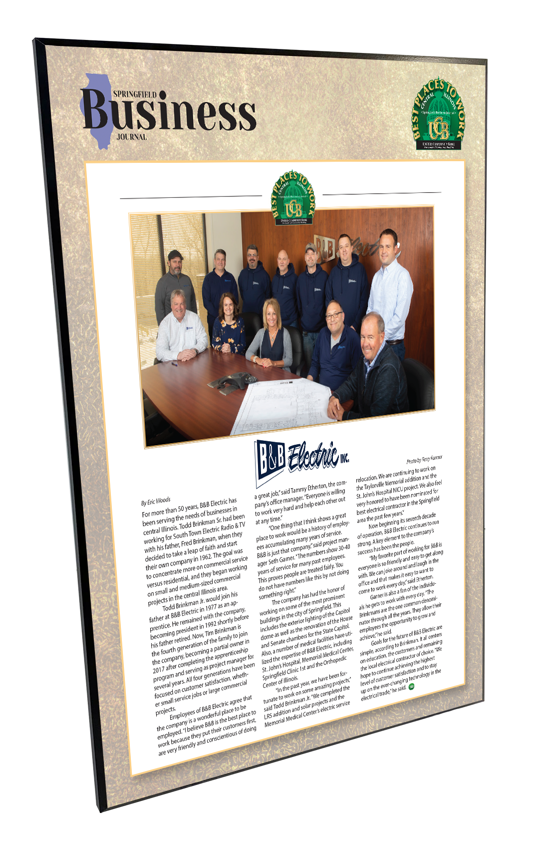 Springfield Business Journal - Best Places to Work - Modern Hardi-plaque