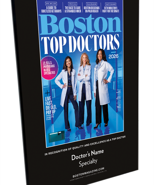 Boston Magazine Top Doctors Cover Award Plaque