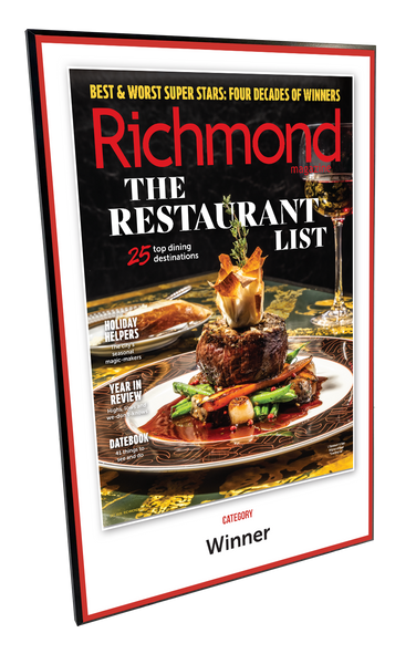 Richmond Magazine "Superstar Awards" Cover Award Plaque