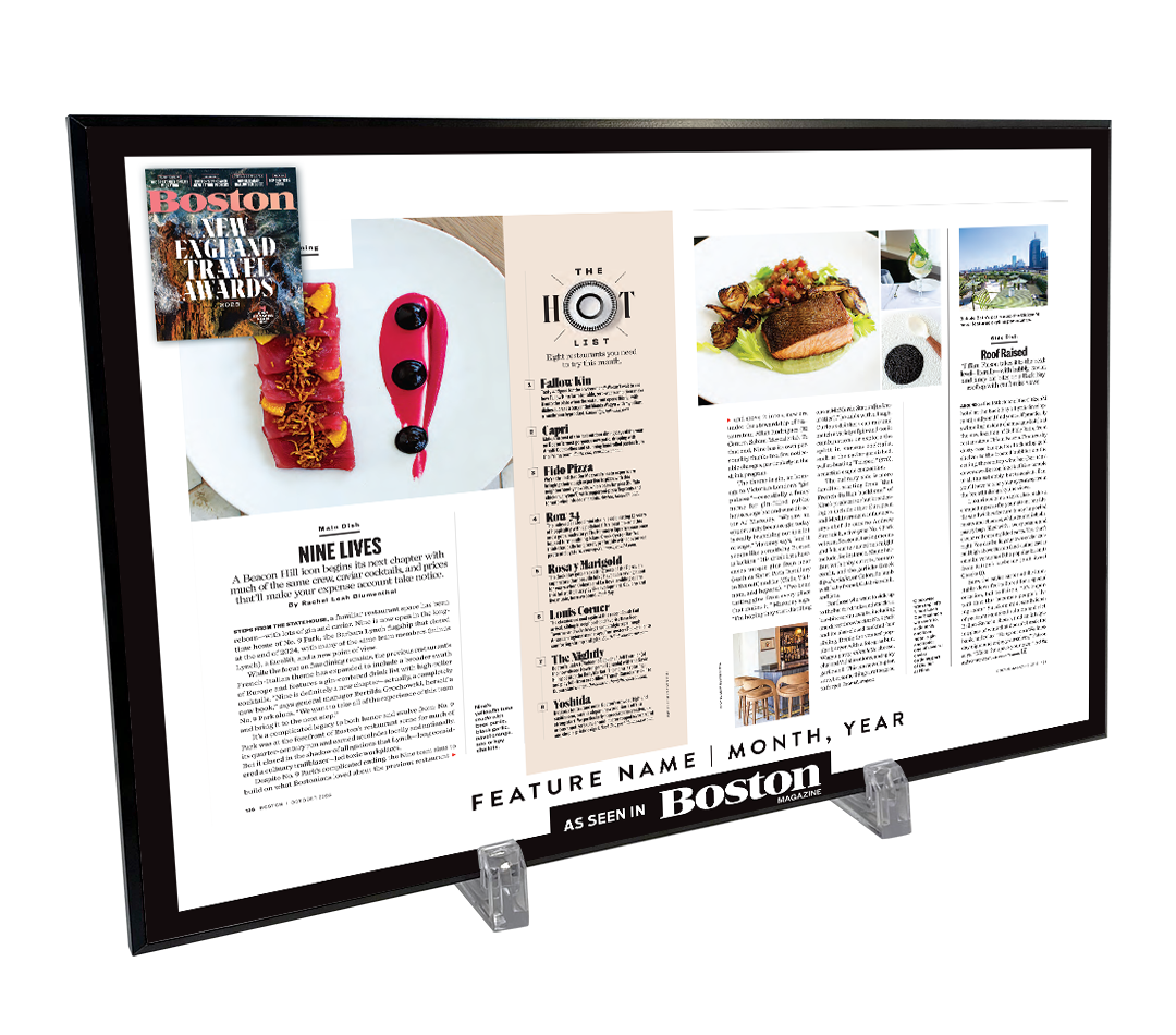 Boston Magazine Editorial Article Display Plaques
