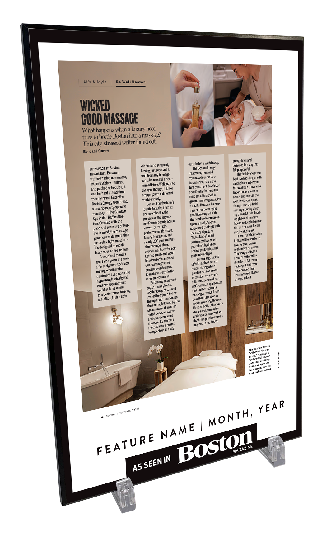 Boston Magazine Editorial Article Display Plaques