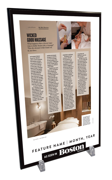 Boston Magazine Editorial Article Display Plaques