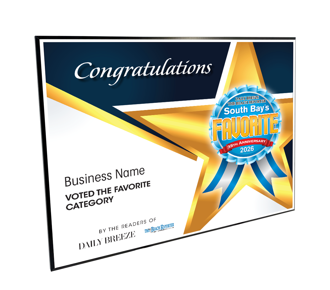 South Bay's Best Of and Readers Choice Certificate - Modern Hardi-plaque