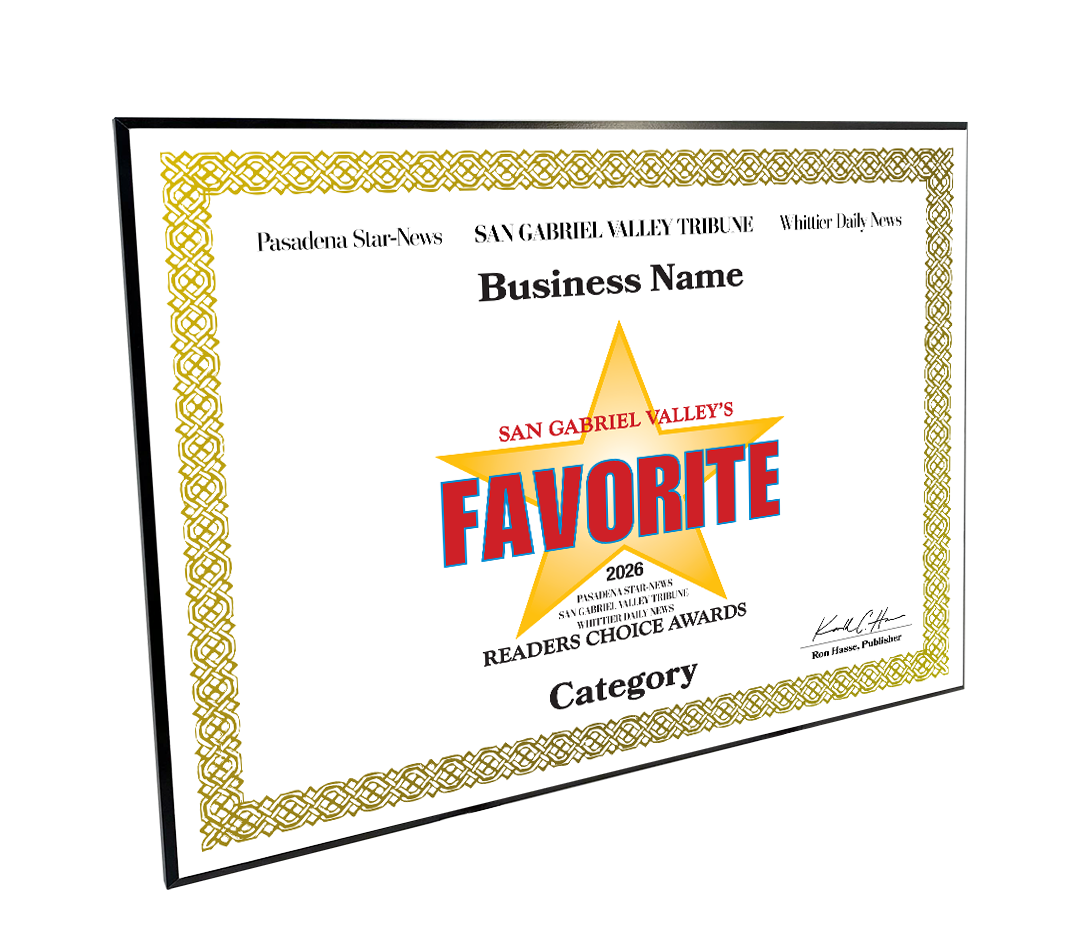 SGVN Best Of and Readers Choice Certificate - Modern Hardi-plaque