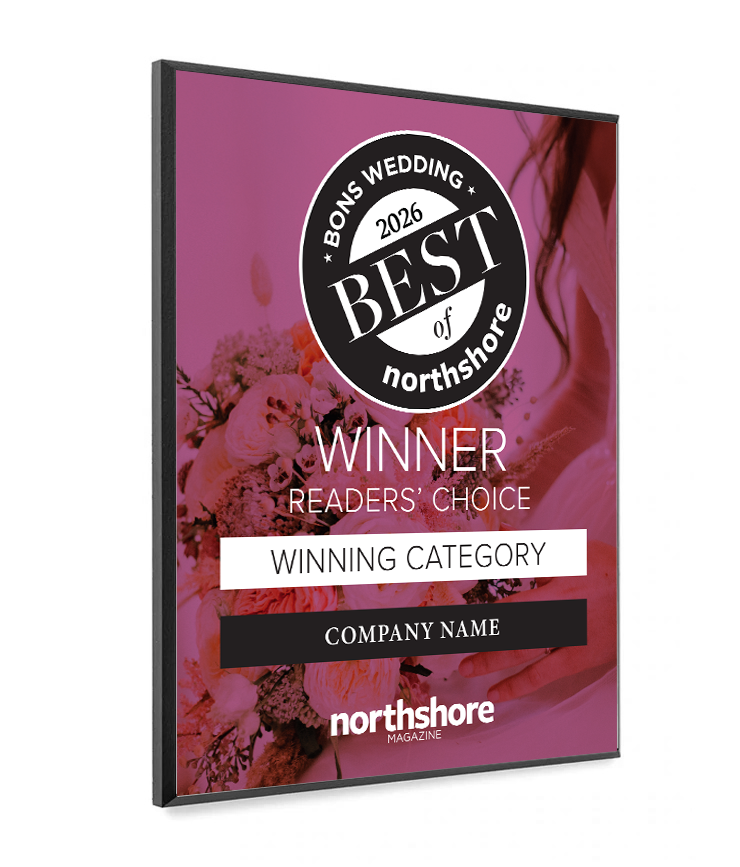 Northshore Magazine - Best of Northshore Weddings - Modern Wooden Plaque