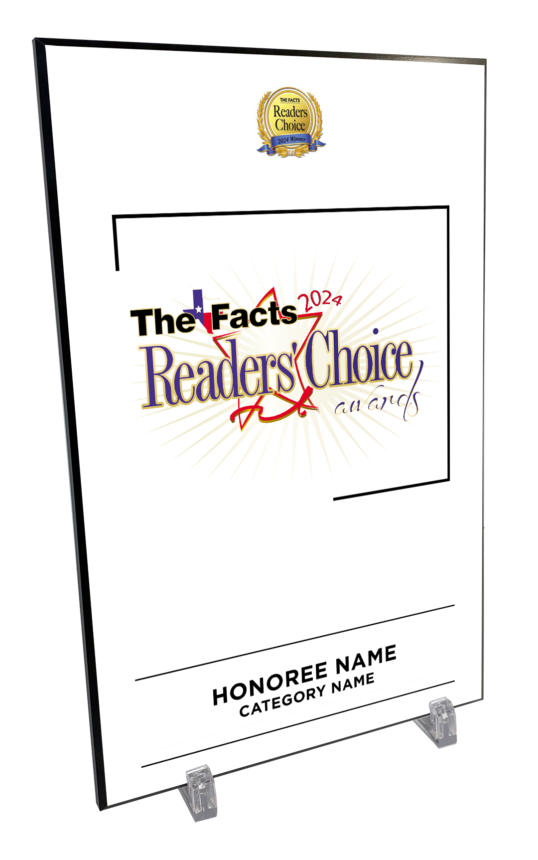 The Facts Readers Choice Award Wooden Plaque