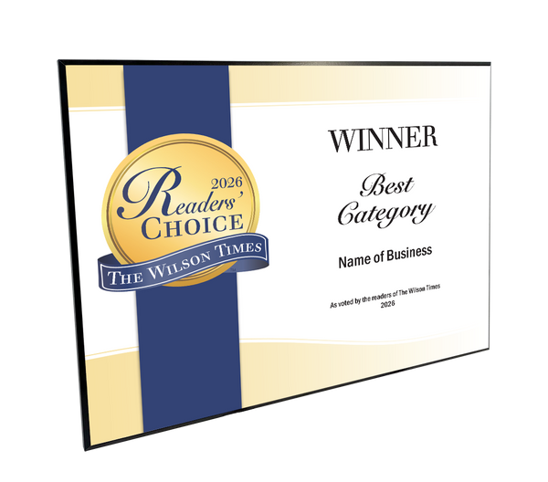 Wilson Times "Readers' Choice" Award - Modern Hardi-plaque