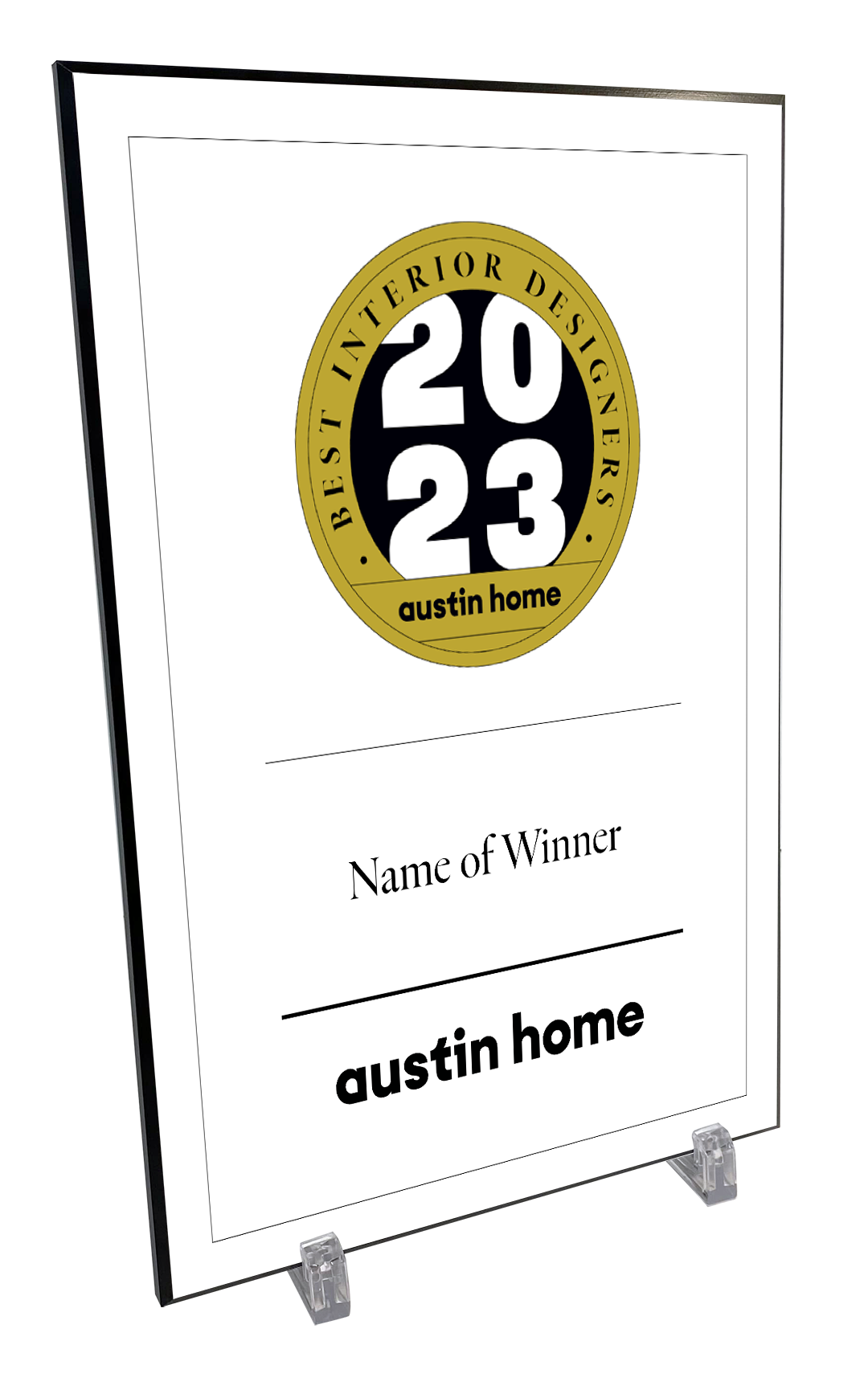 Austin Home "Best Interior Designer” Mounted Archival Award Plaque