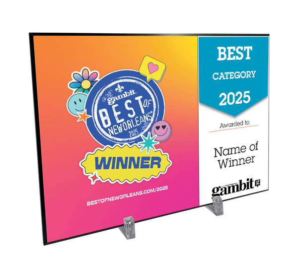 Gambit "Best of New Orleans" Award Plaque