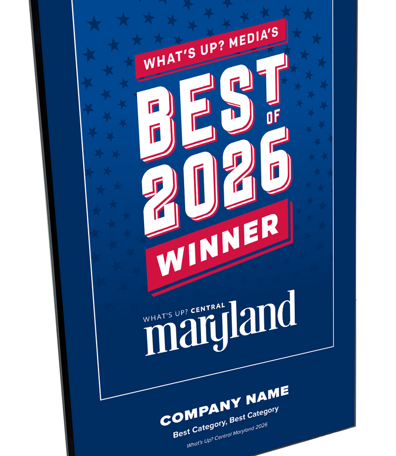 What's Up? Magazine "Best of Central Maryland" Award Plaque