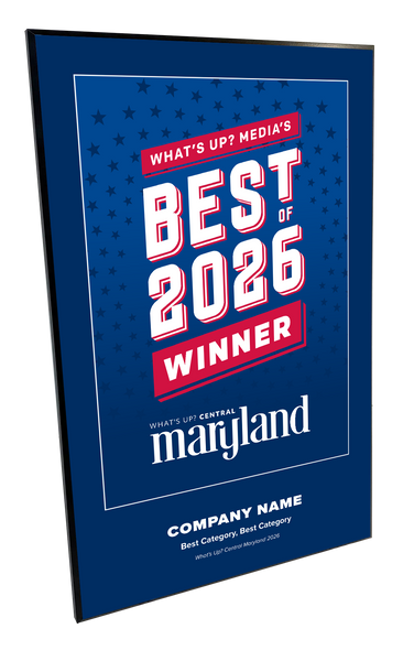 What's Up? Magazine "Best of Central Maryland" Award Plaque