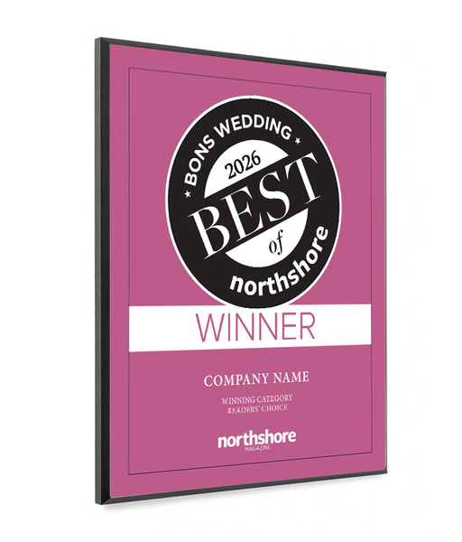 Northshore Magazine - Best of Northshore Weddings - Modern Wooden Plaque