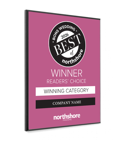 Northshore Magazine - Best of Northshore Weddings - Modern Wooden Plaque
