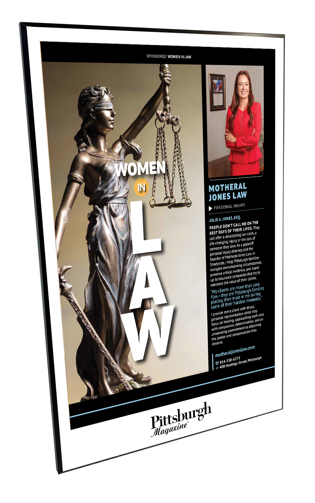 Pittsburgh Magazine - Special Advertising Sections - Modern Wooden Plaque