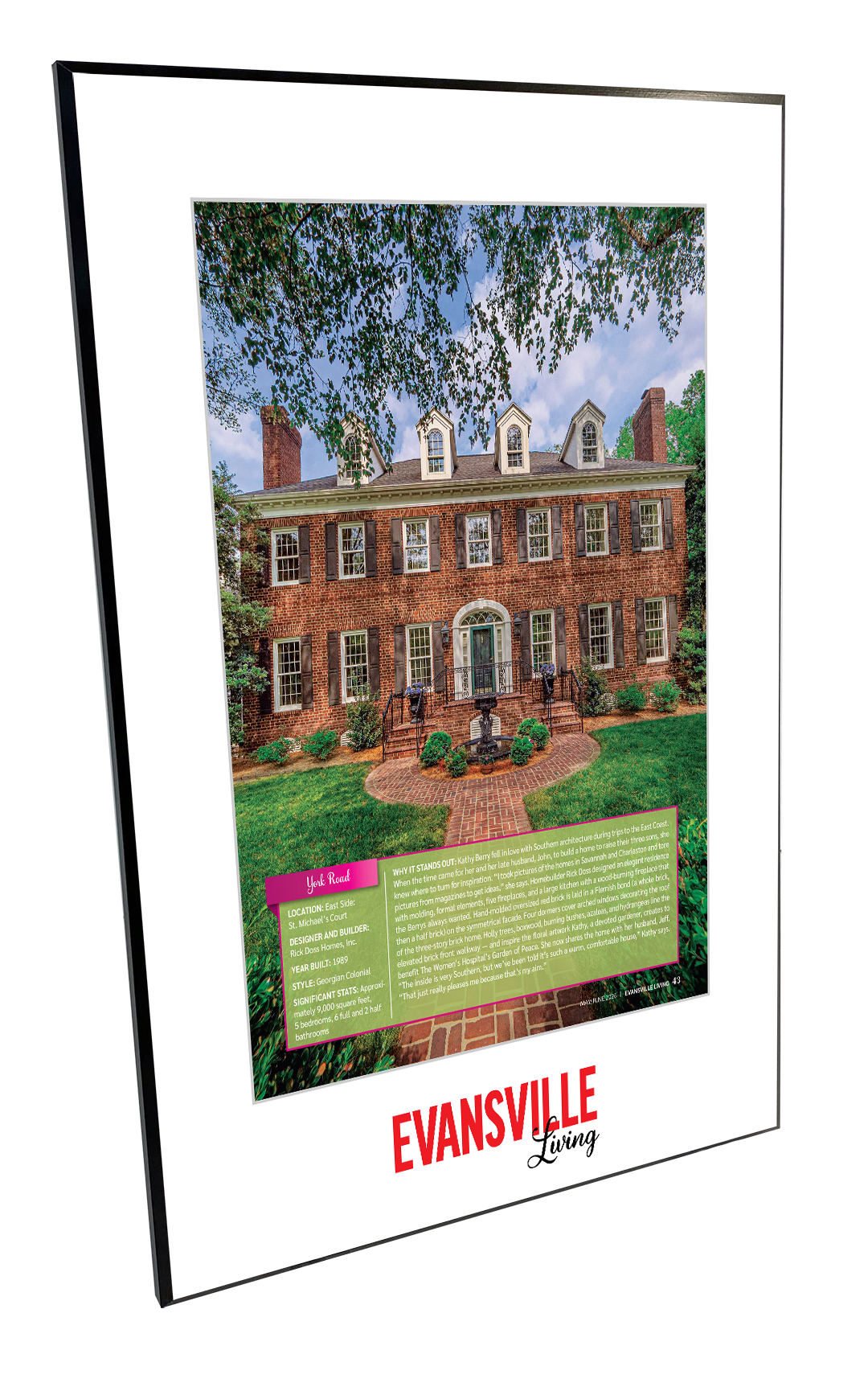 Evansville Living - Most Beautiful Homes - Plaques