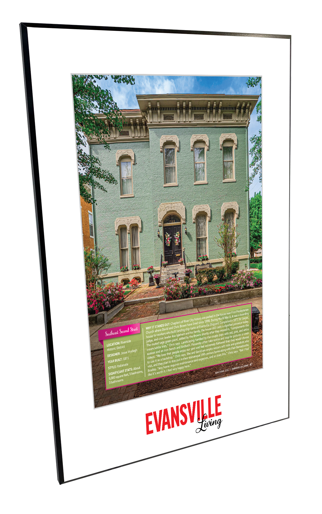 Evansville Living - Most Beautiful Homes - Plaques