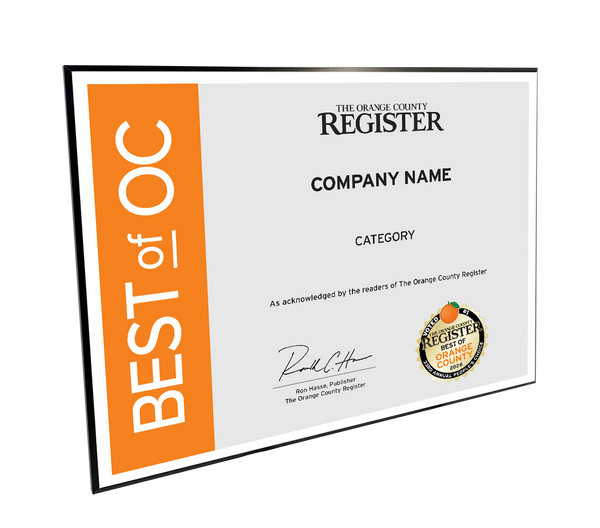 Best Of Orange County Award - Modern Hardi-plaque