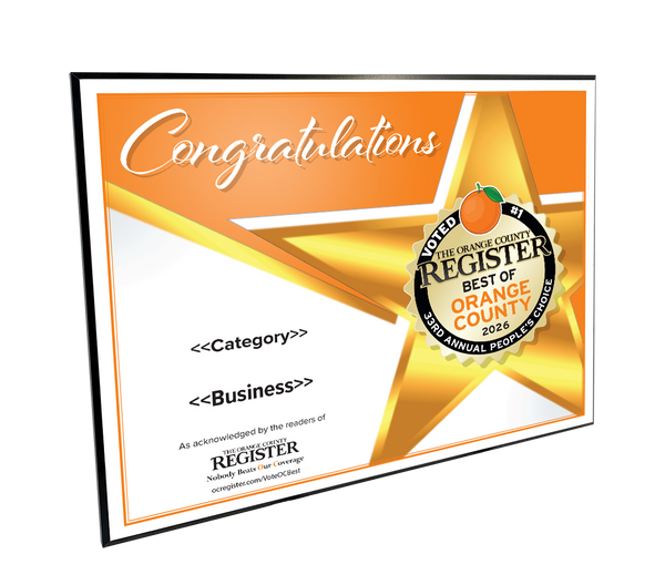 Best Of Orange County Award - Modern Hardi-plaque