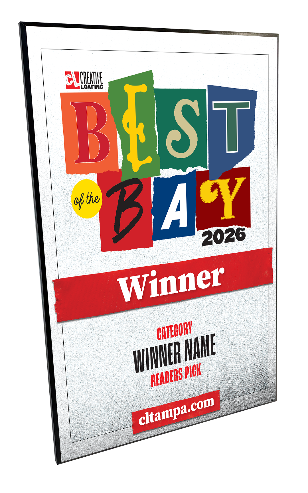 CL Tampa Bay Best of the Bay Plaque | Traditional Modern Mount