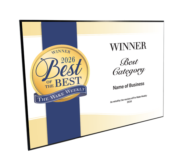 Wake Weekly "Best of the Best" Award - Modern Hardi-plaque