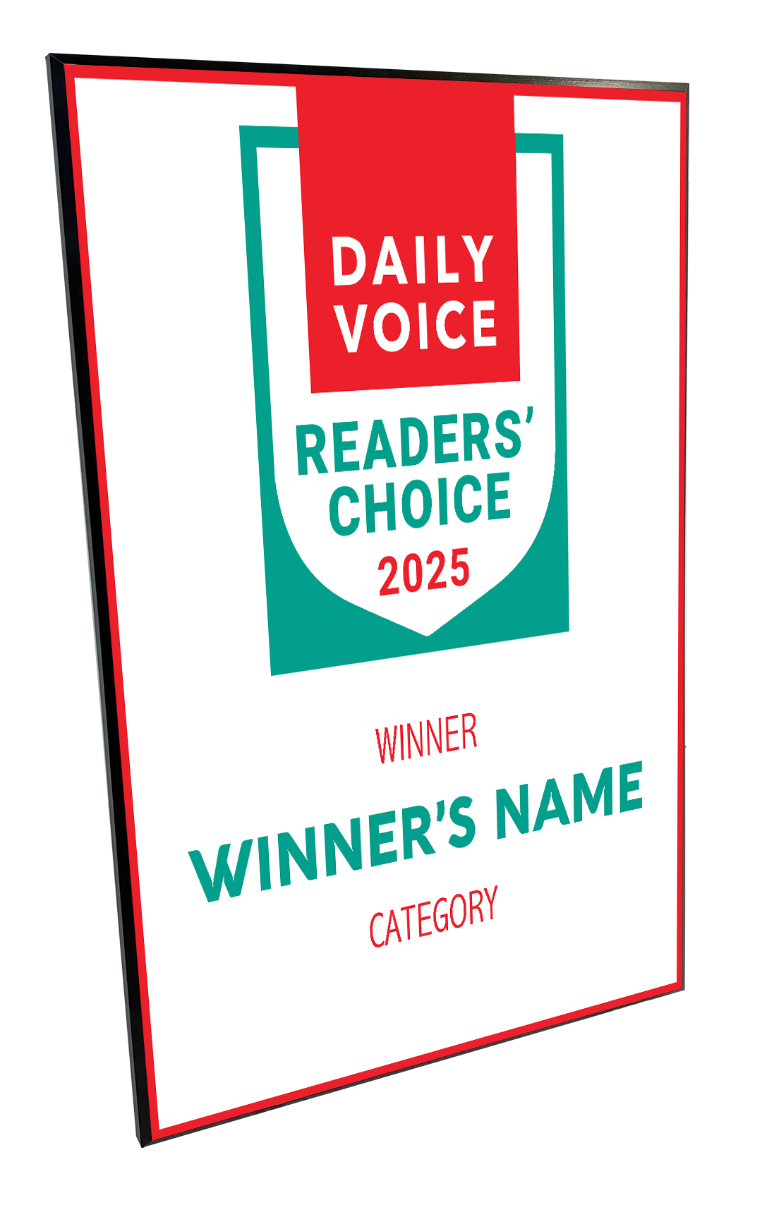 Daily Voice Readers' Choice Award - Modern Hardi-plaque
