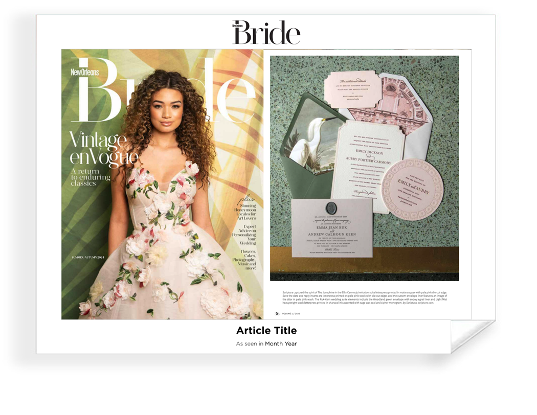New Orleans Bride Magazine - Covers & Articles - Archival Reprint