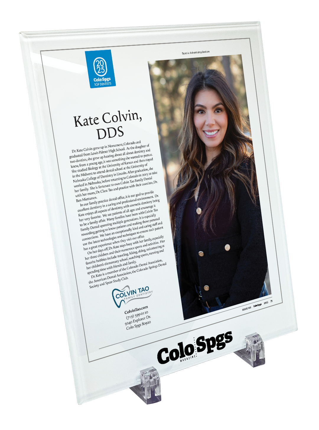Colorado Springs Magazine - Top Dentists Profile - Crystal Glass