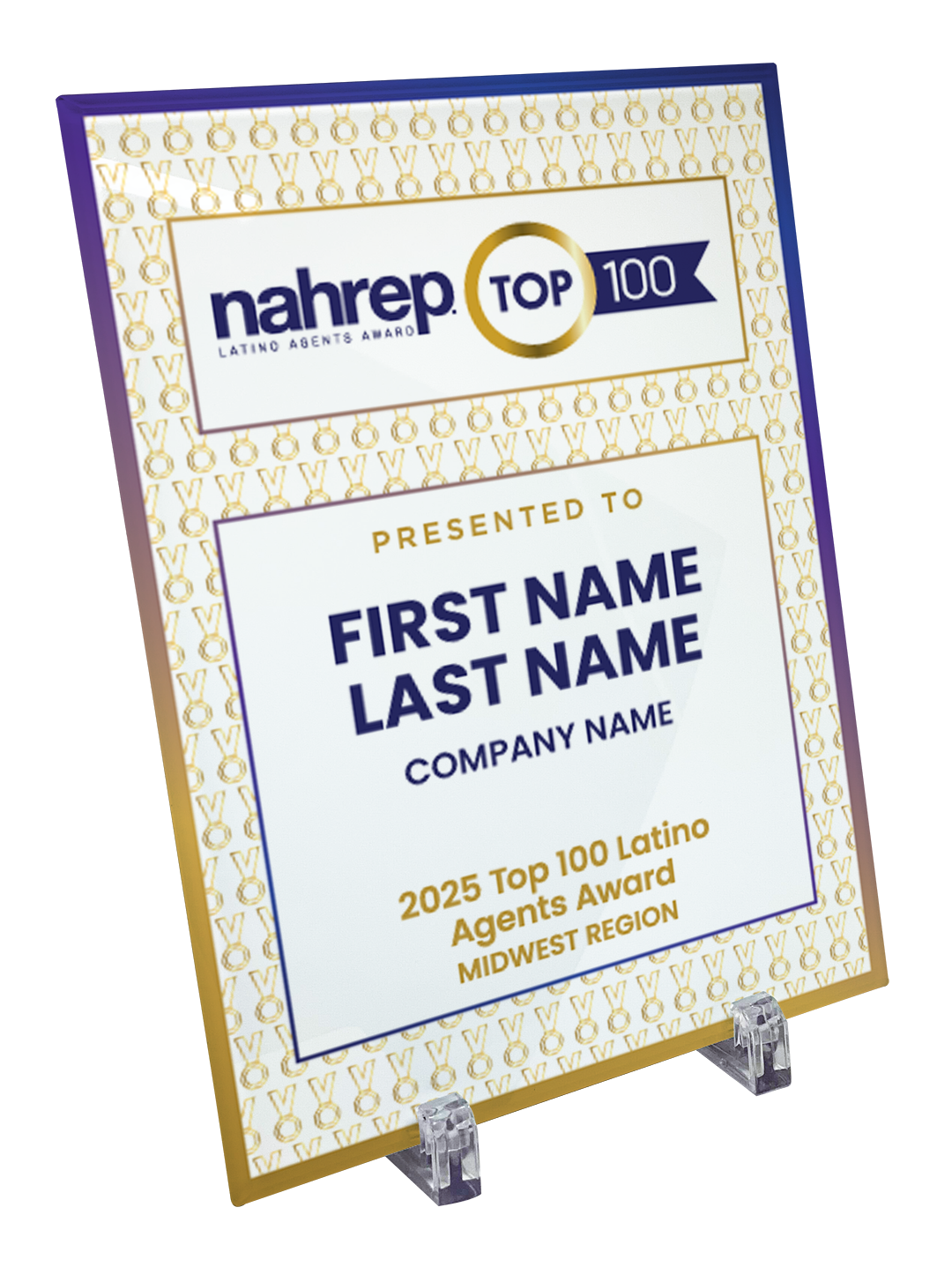 Top Latino Agents Award Crystal Glass