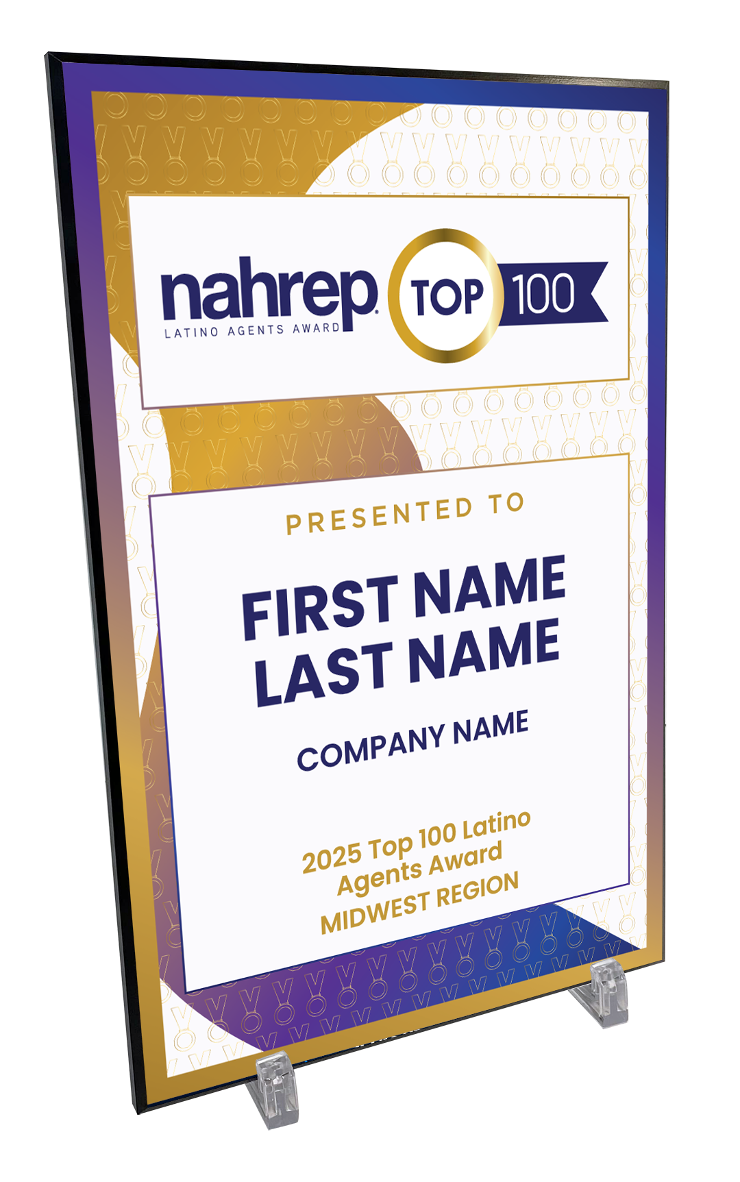 Top 100 Latino Agents by Region Award Plaque