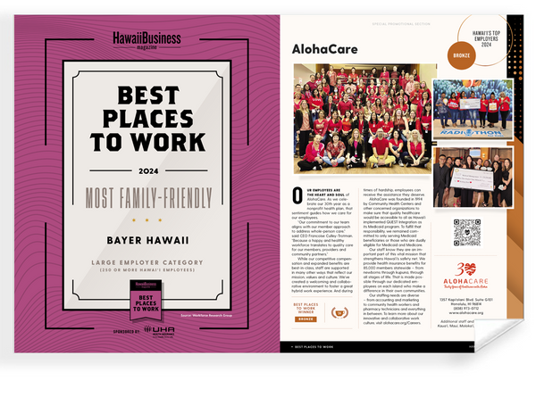 Hawaii Business Best Places to Work Article Spread- Archival Reprint