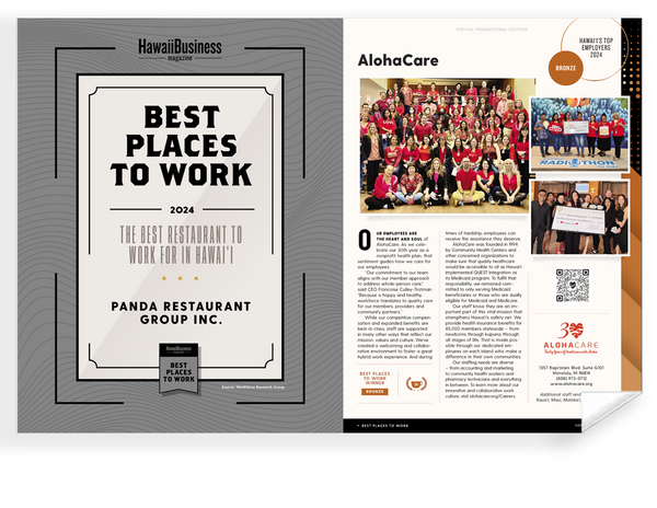 Hawaii Business Best Places to Work Article Spread- Archival Reprint