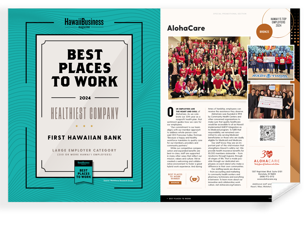 Hawaii Business Best Places to Work Article Spread- Archival Reprint