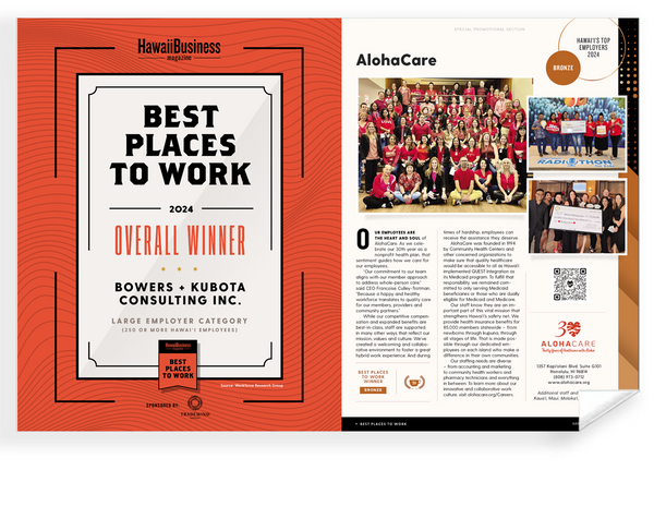 Hawaii Business Best Places to Work Article Spread- Archival Reprint