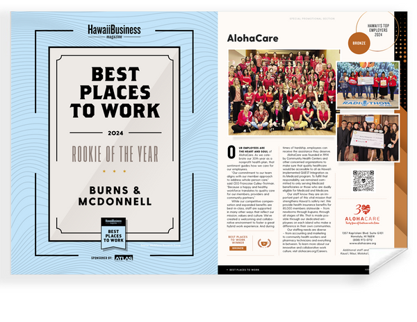 Hawaii Business Best Places to Work Article Spread- Archival Reprint