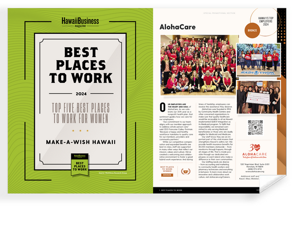 Hawaii Business Best Places to Work Article Spread- Archival Reprint