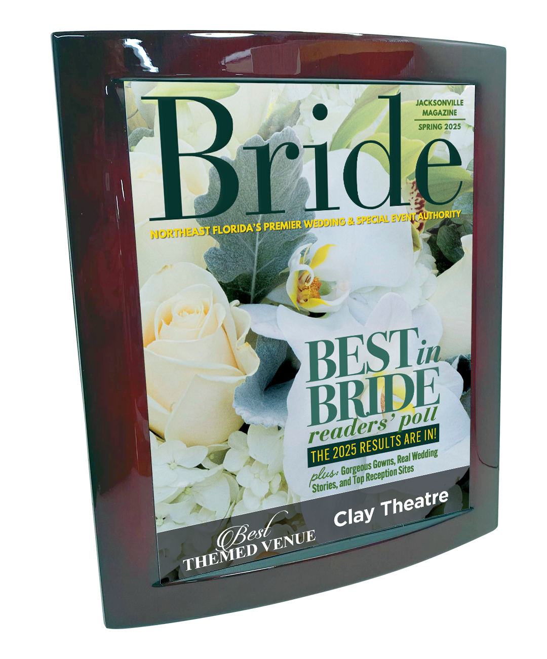 Jacksonville Magazine - Best in Bride - Eclipse Plaque with Metal Inlay