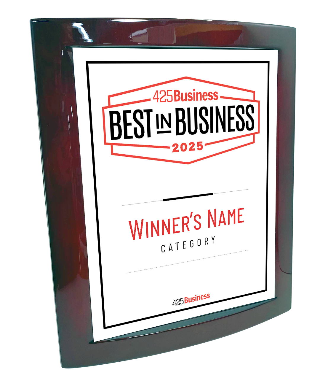 425 Business Magazine Best in Business Awards - Rosewood with Metal Inlay