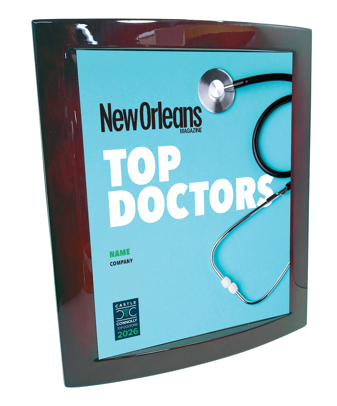 New Orleans Magazine - Top Doctors - Eclipse Plaque with Metal Inlay