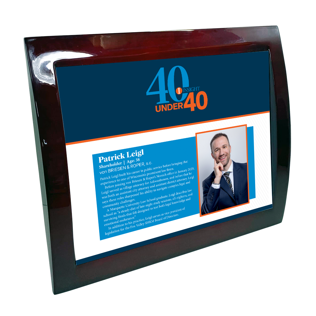 INSIGHT - 40 Under 40 - Article Eclipse Plaque with Metal Inlay