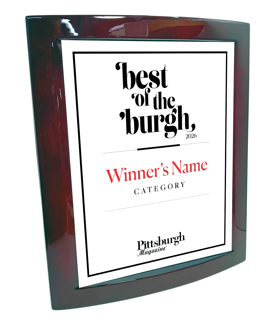 Pittsburgh Magazine - Best of the 'Burgh - Eclipse Plaque with Metal Inlay