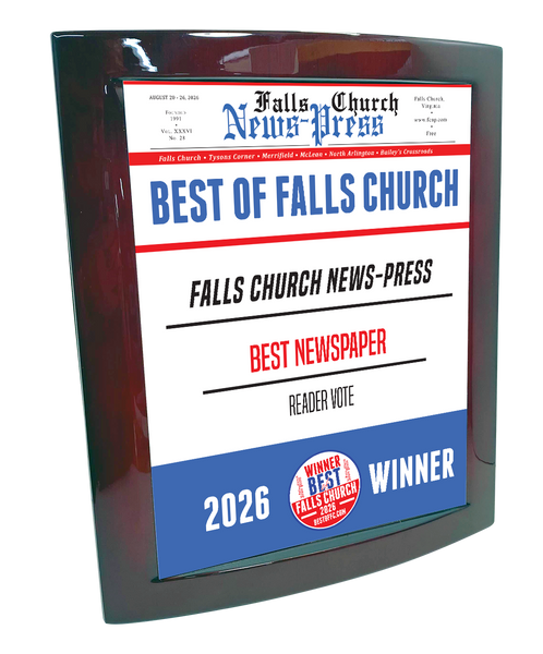 "Best of Falls Church" Award - Eclipse Plaque with Metal Inlay