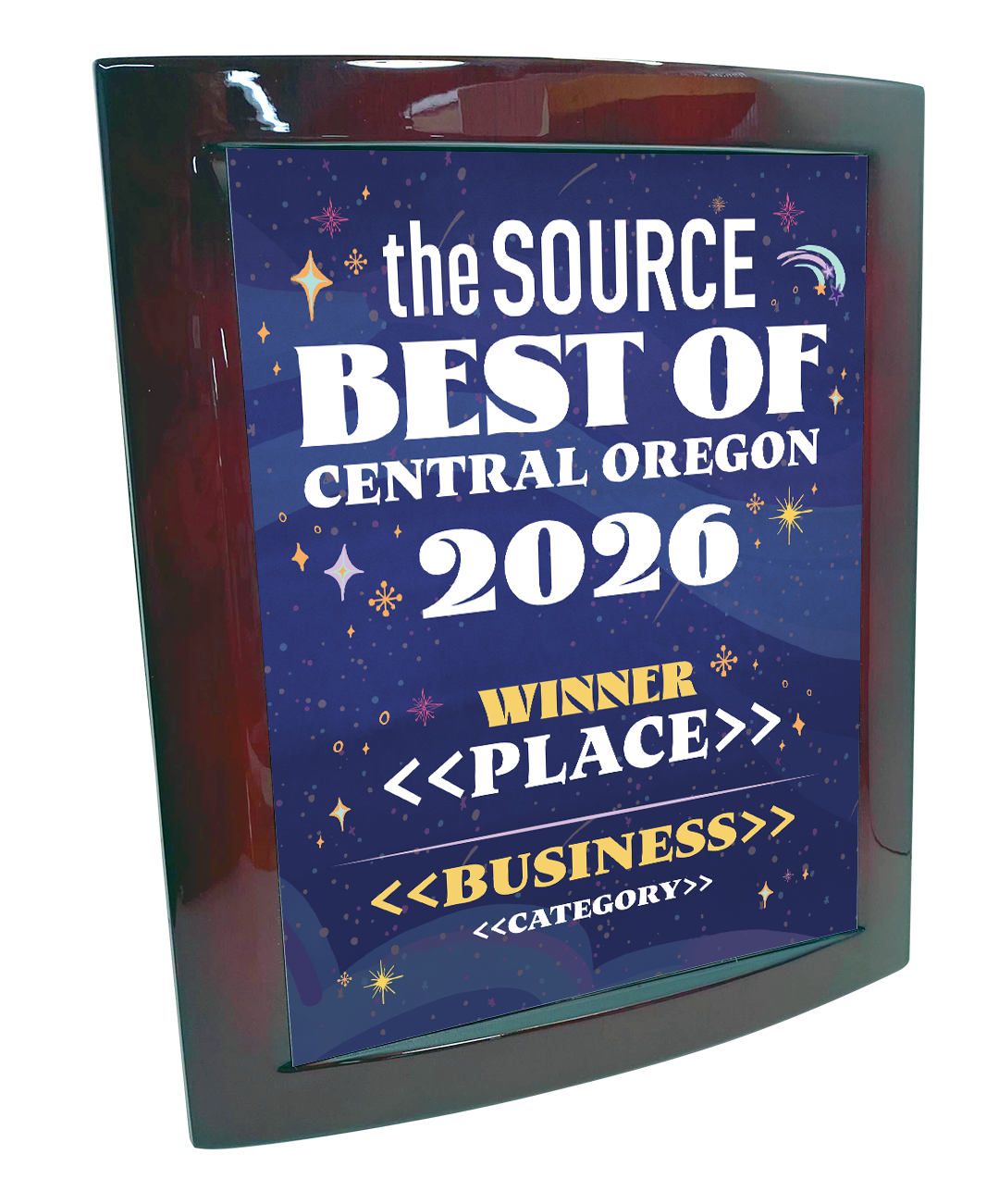 Source Weekly Best of Central Oregon - Rosewood with Metal Inlay