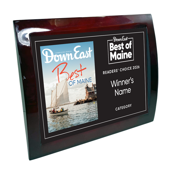 "Best of Maine" Award Rosewood with Metal Inlay Plaque