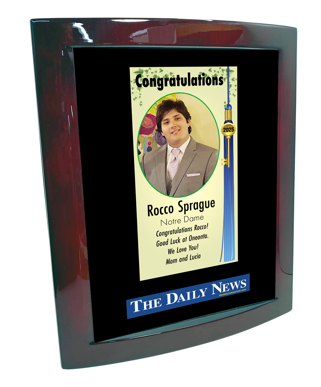 Batavia News Graduates Eclipse Plaque with Metal Inlay