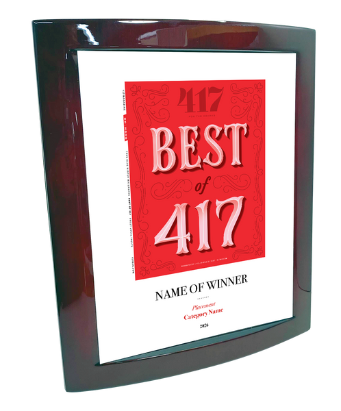 417 Magazine Best of 417 Award Wooden Piano Finish with Metal Inlay