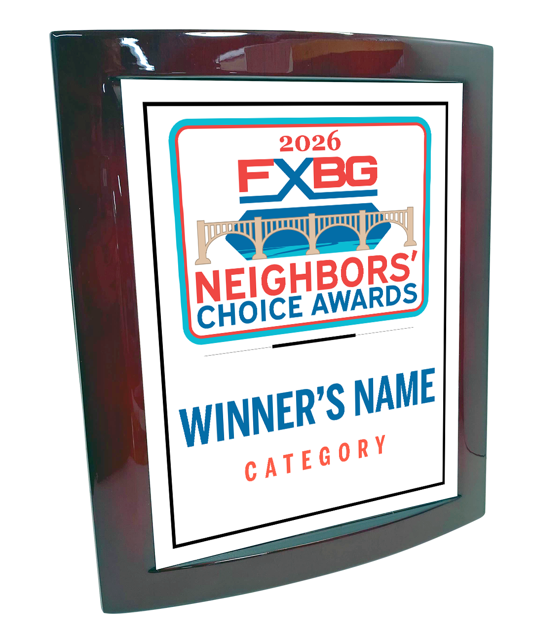 FXBG Neighbors Choice Awards - Eclipse Plaque