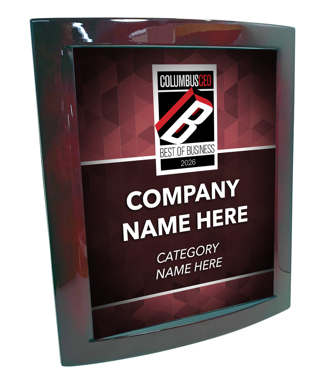 Columbus CEO - Best of Business Awards - Eclipse Plaque with Metal Inlay