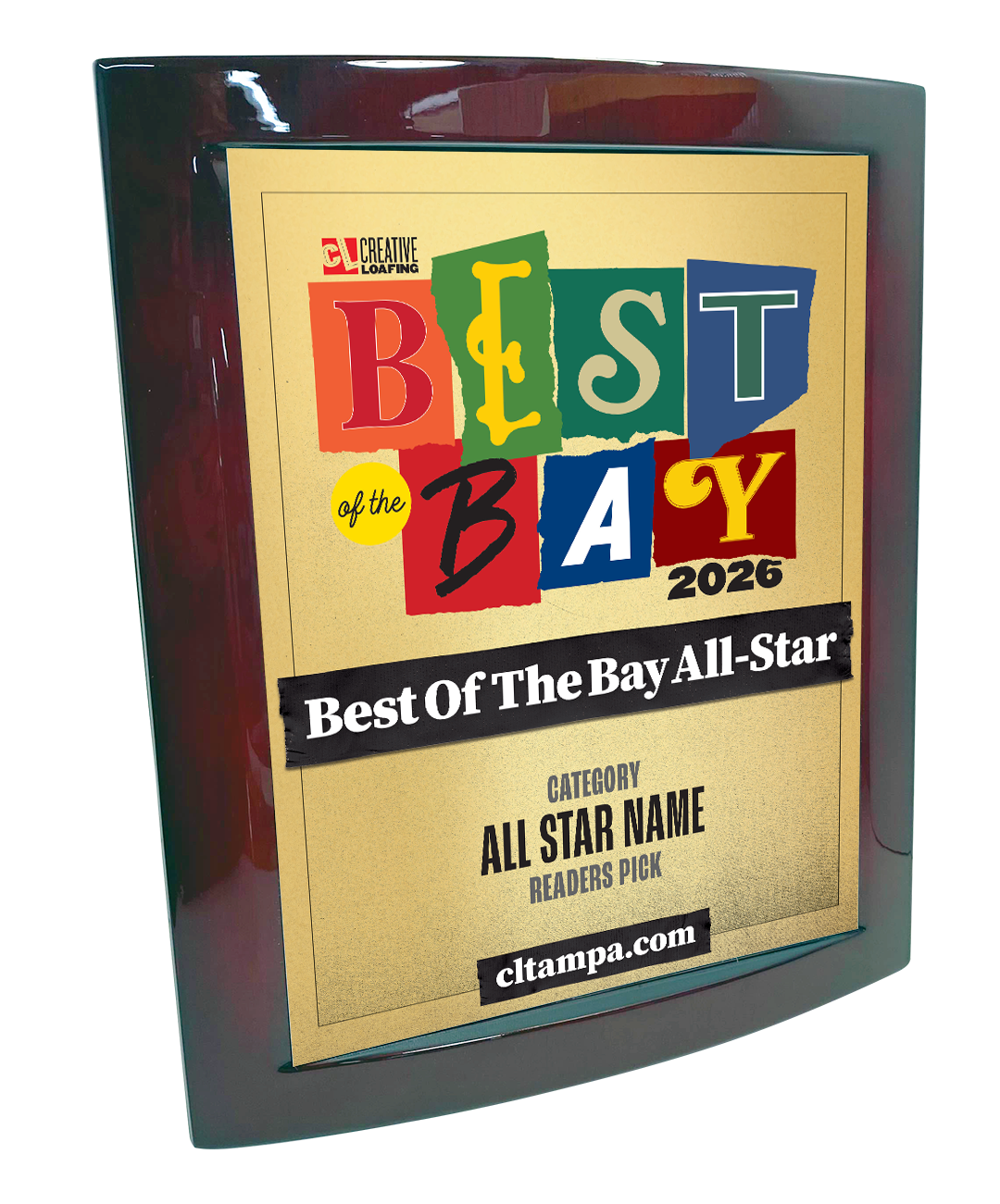 CL Tampa Bay Best of the Bay | Eclipse Plaque with Metal Inlay