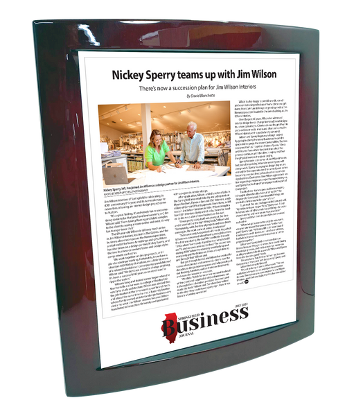 Springfield Business Journal - Articles - Eclipse Plaque with Metal Inlay